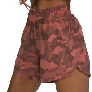 LULULEMON TRACK THAT MR 5" SHORT CAMO BRIER ROSE SIZE 6